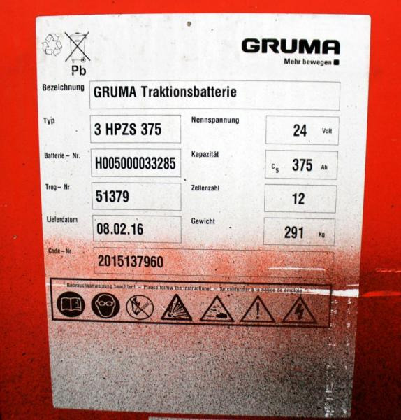 Akumuliatorius GRUMA 24 Volt 3 PzS 375 Ah: foto 5