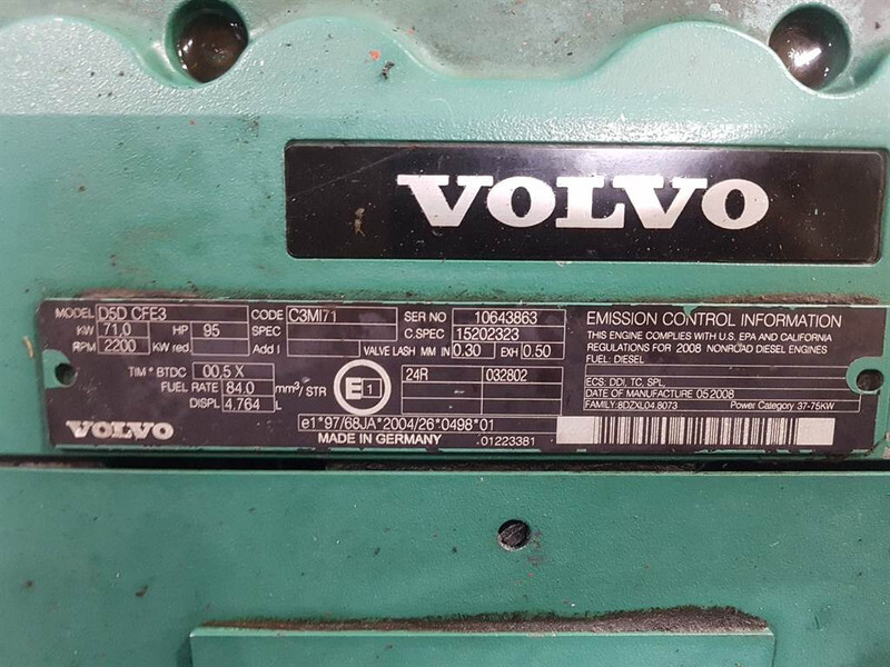 Variklis - Statybinė technika Volvo L40B-D5DCFE3-Engine/Motor: foto 8