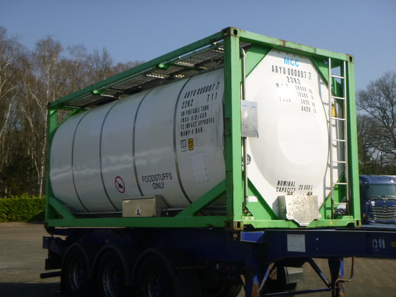 Tank konteineris, Puspriekabė Danteco Food tank container inox 20 ft / 25 m3 / 1 comp: foto 2
