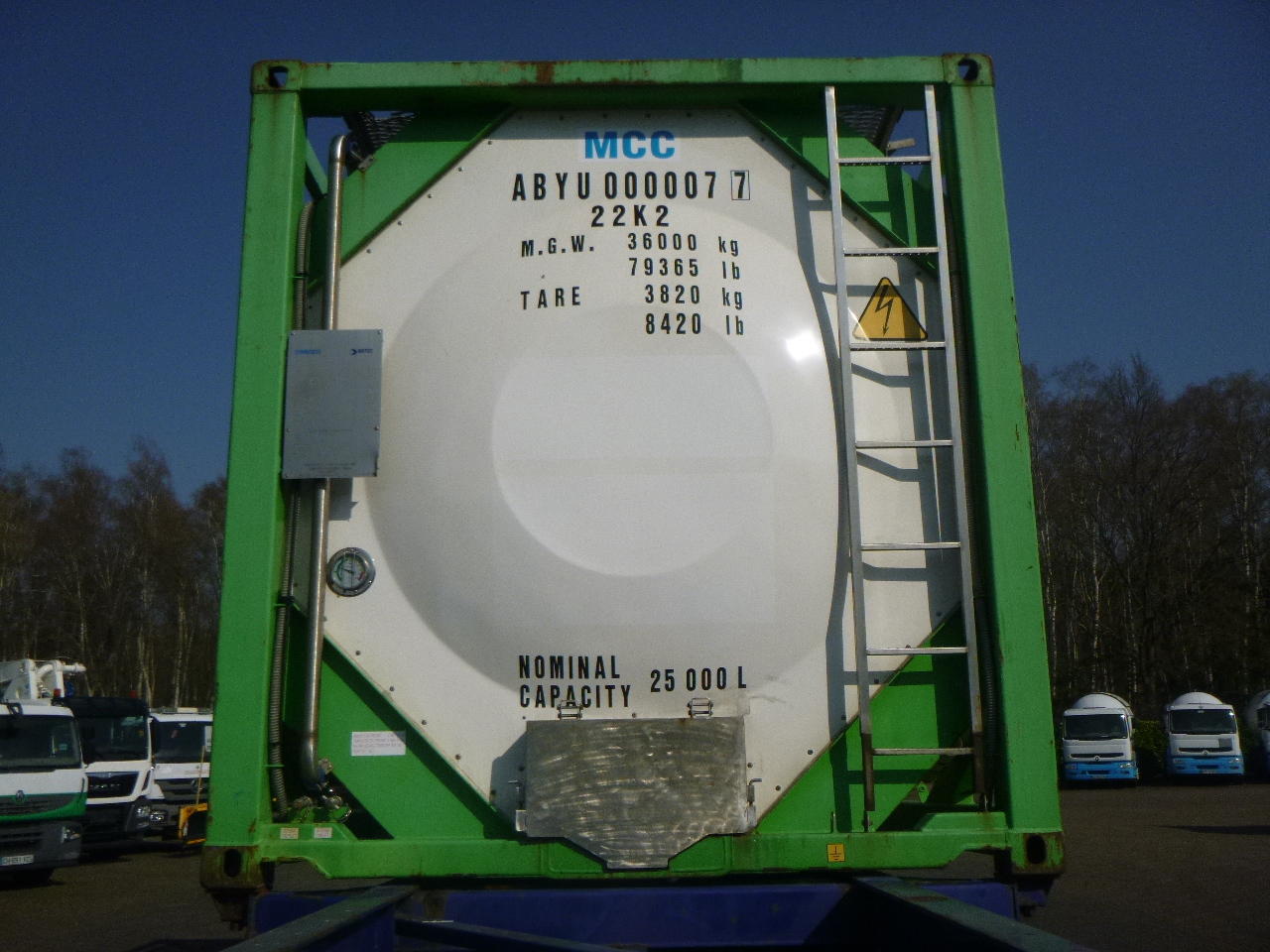 Tank konteineris, Puspriekabė Danteco Food tank container inox 20 ft / 25 m3 / 1 comp: foto 5
