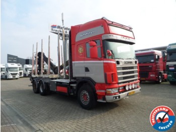 Scania 164 480 Topline V8 6x4 Steel suspension, Hout tr - Miško priekaba