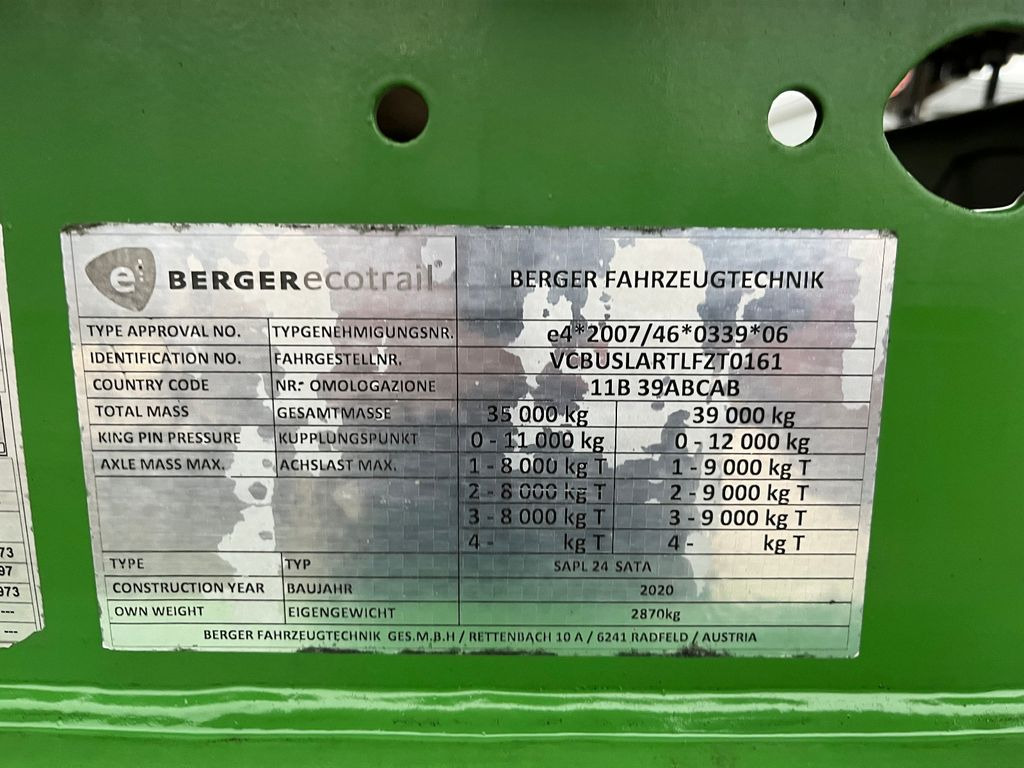Puspriekabė cisterna pervežimui maisto produktų Berger Ecotrail Santi 28.500 Liter: foto 5