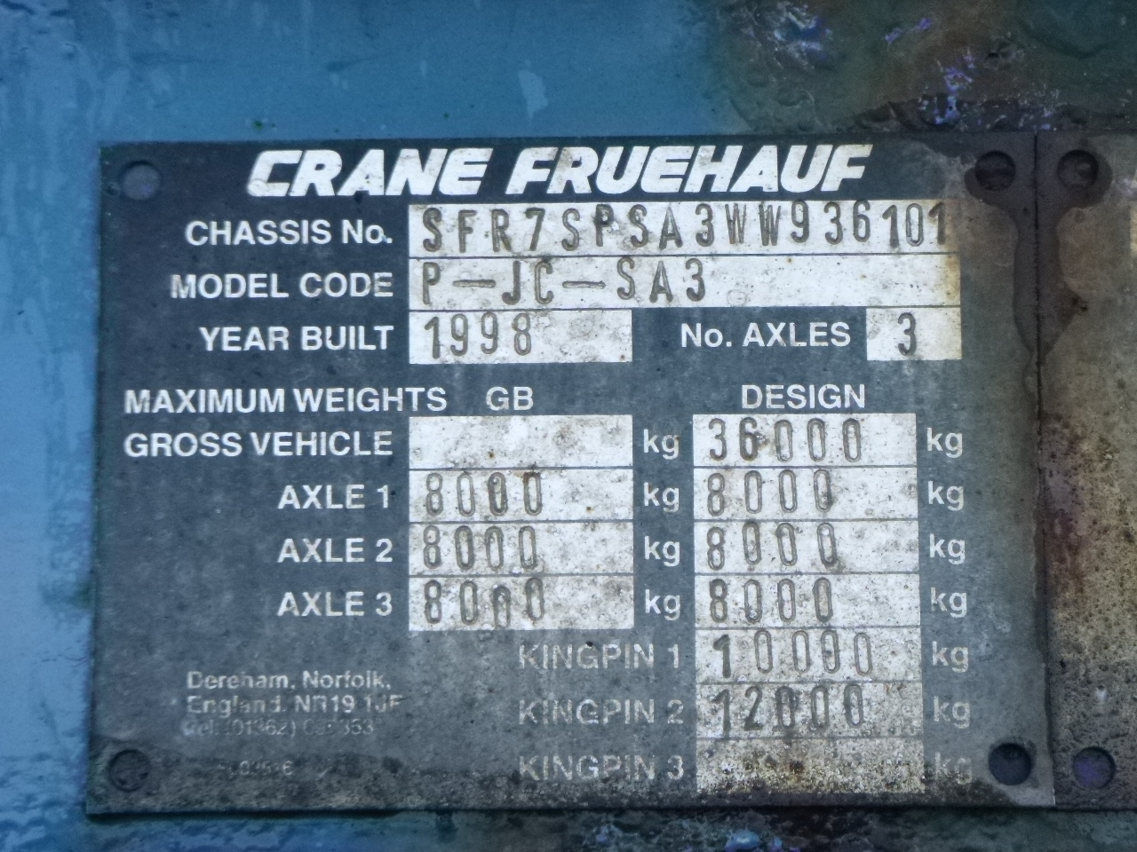 Konteineris-vežimus/ Sukeisti kūną puspriekabė Crane Fruehauf Stack - 3 x container trailer 20-20-30-40 ft: foto 19