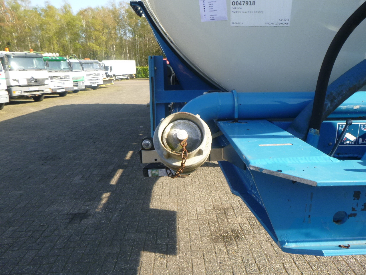 Puspriekabė cisterna pervežimui miltų Feldbinder Powder tank alu 60 m3 / Compressor diesel engine.: foto 24
