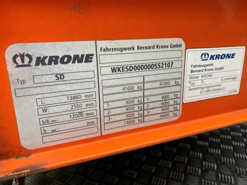 Platforminė/ Bortinė puspriekabė Krone 3 axle platform HOLLAND trailer drum brake: foto 18