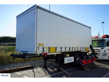 Tentinė puspriekabė Krone Container trailer w / Gardin container: foto 1