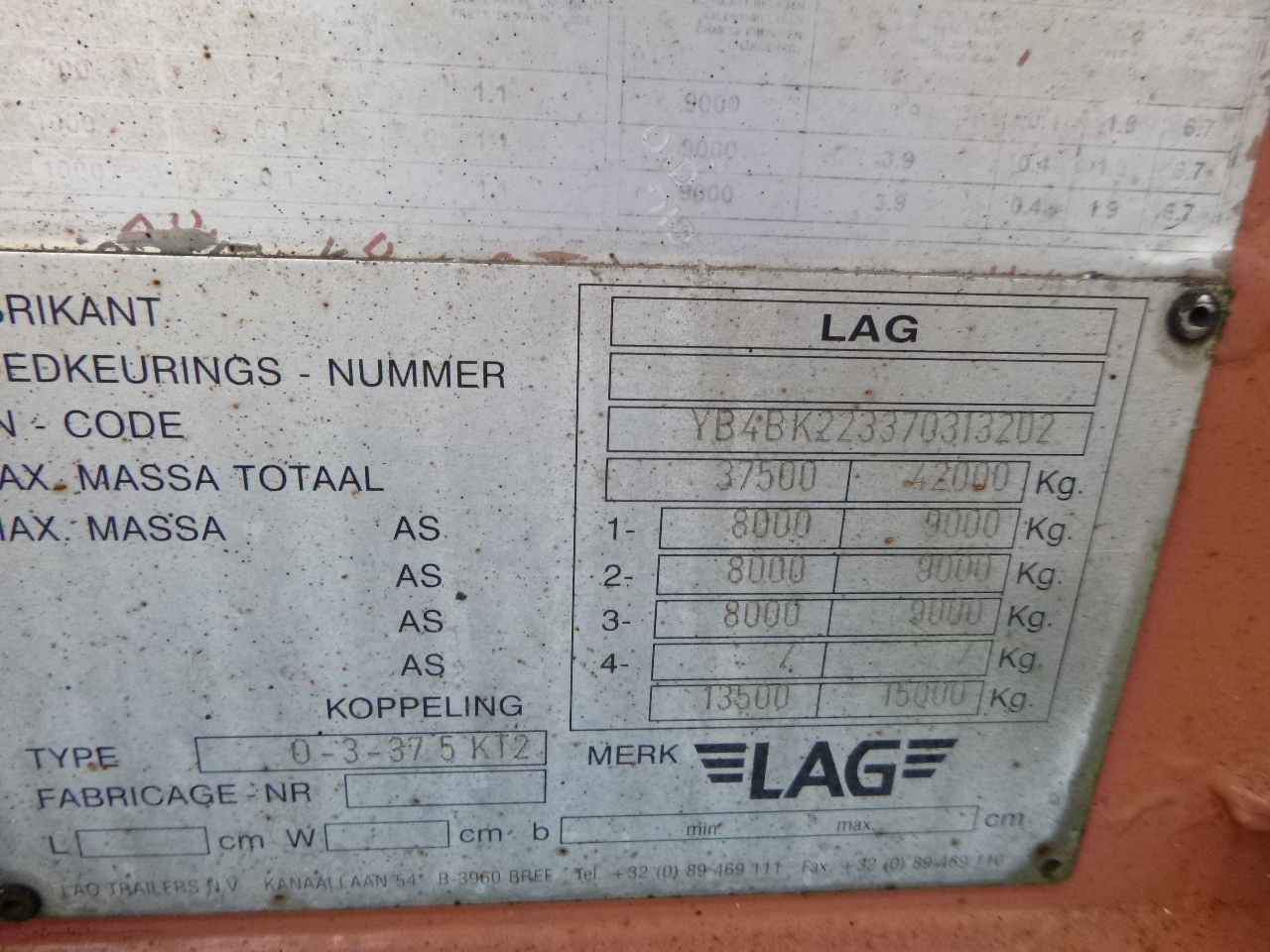 Puspriekabė cisterna pervežimui miltų L.A.G. Powder tank alu 60.5 m3 (tipping): foto 14