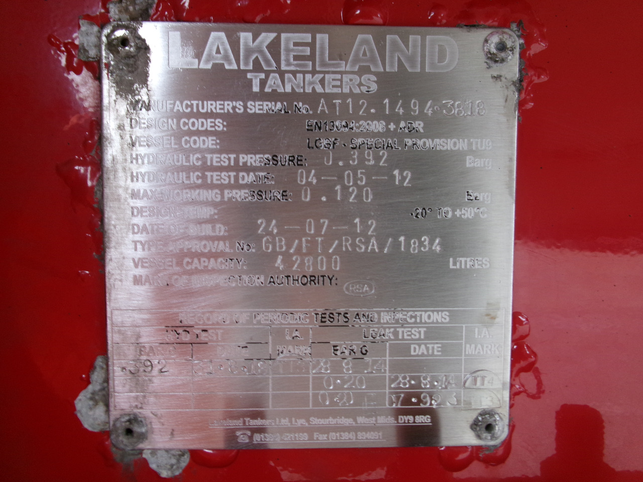 Puspriekabė cisterna pervežimui kuro Lakeland Fuel tank alu 42.8 m3 / 6 comp + pump: foto 22