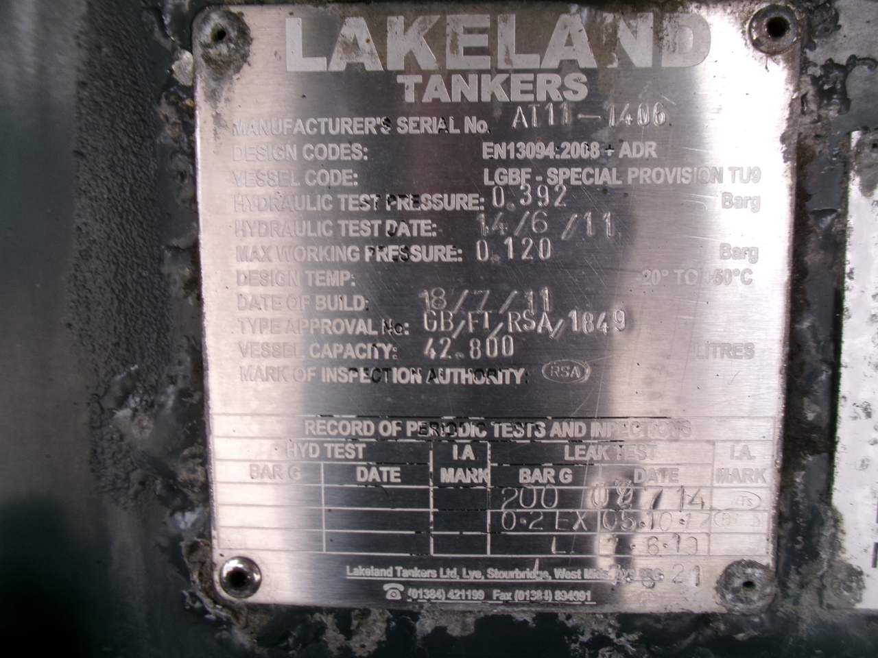 Puspriekabė cisterna pervežimui kuro Lakeland Fuel tank alu 42.8 m3 / 6 comp + pump: foto 38