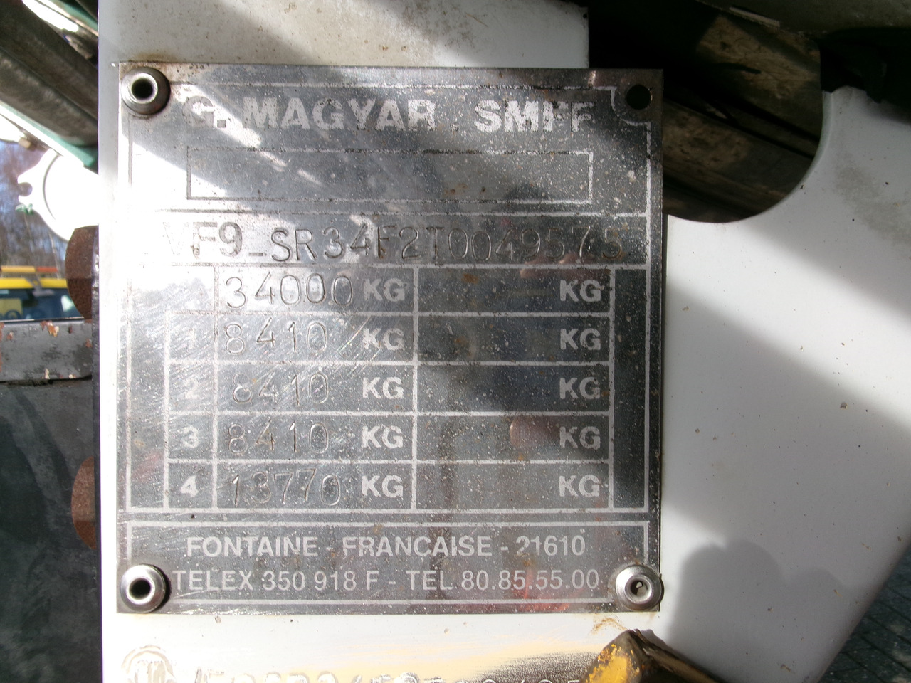 Puspriekabė cisterna pervežimui chemikalų Magyar Chemical tank inox 29.8 m3 / 1 comp: foto 33