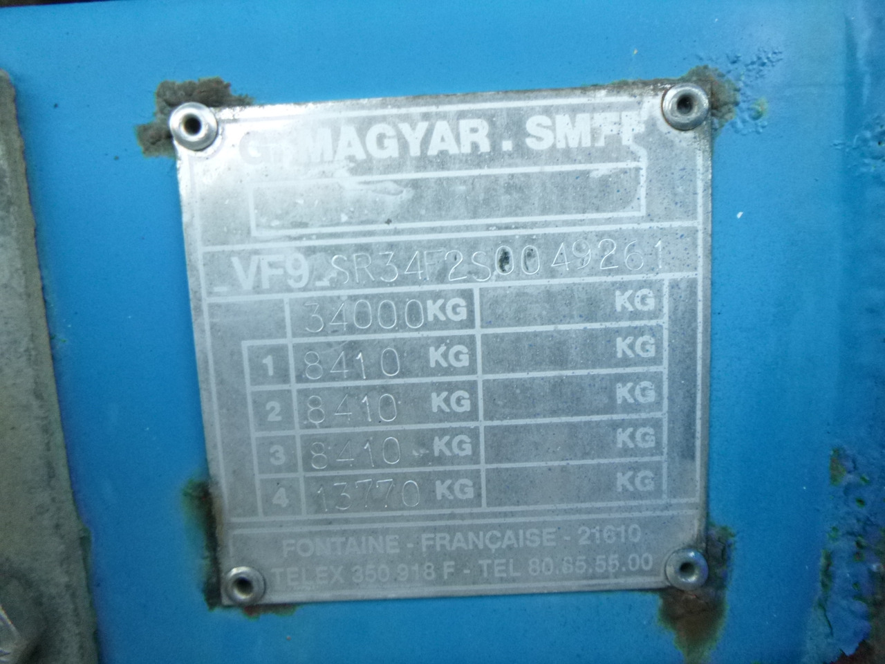 Puspriekabė cisterna pervežimui chemikalų Magyar Chemical tank inox L4BH 32.9 m3 / 1 comp: foto 17