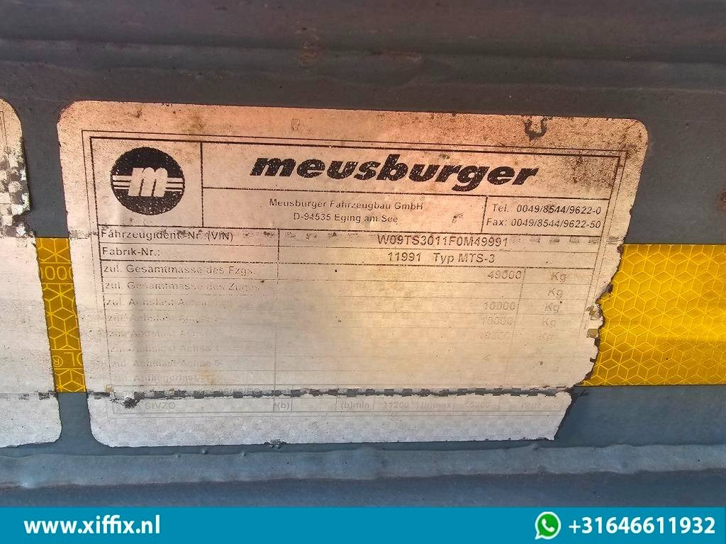 Žemo profilio platforma puspriekabė Meusburger 3-ass. Uitschuifbare semi dieplader met aluminium kleppen en wielkuip: foto 16