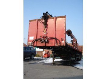 AUGUST SCHMIDT flat bed crane trailer - Platforminė/ Bortinė puspriekabė