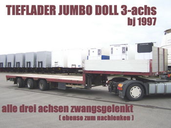 Doll TIEFLADER JUMBO 3achs ZWANGSGELENKT schwanenhals - Platforminė/ Bortinė puspriekabė
