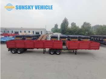 Nauja Platforminė/ Bortinė puspriekabė pervežimui konteinerių SUNSKY superlink trailer for sale: foto 5
