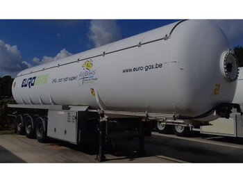 Puspriekabė cisterna Van Hool Gas trailer 54280 liters (27.1 ton) 3 assen Gas, LPG, GPL, GAZ, Propane, Butane ID 3.131.  Tankcode P25BN with counter: foto 1