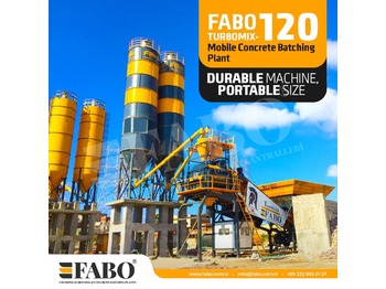 FABO TURBOMİX 120 NEW DESIGN MOBILE CONCRETE BATCHING PLANT IN ALL CAPACITIES - Betono gamykla
