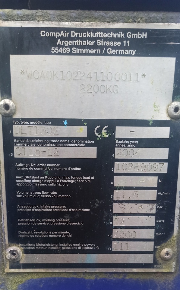 Oro kompresorius COMPAIR DLT 1302: foto 8