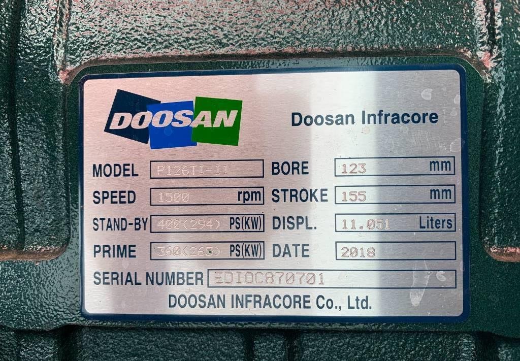 Doosan engine P126TI-II - 330 kVA Generator - DPX-15552  lizingą Doosan engine P126TI-II - 330 kVA Generator - DPX-15552: foto 7