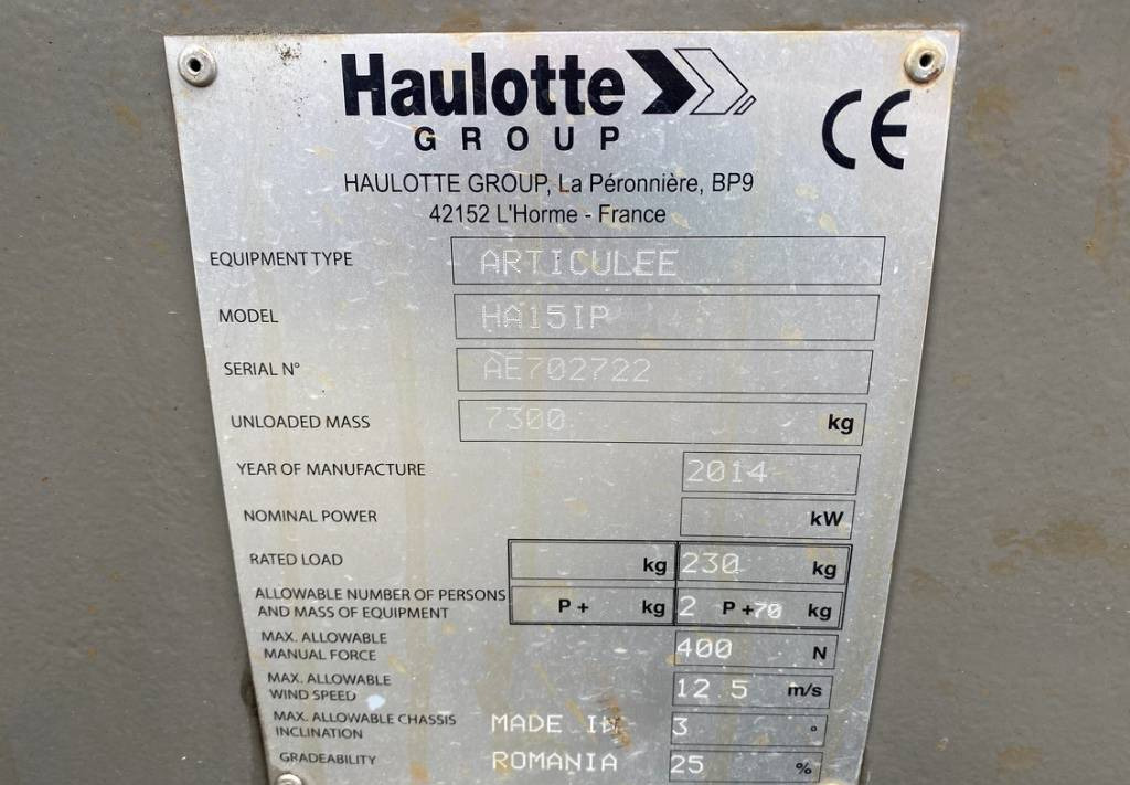 Alkūninis keltuvas Haulotte HA15IP Articulated Electric Boom Work Lift 1500cm: foto 10