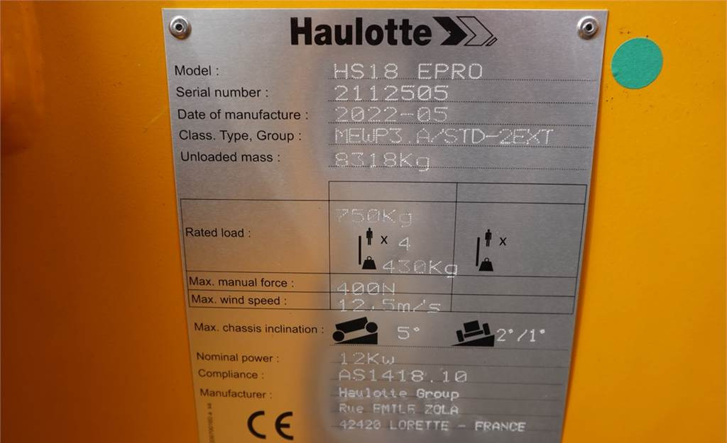 Žirklinis keltuvas Haulotte HS18EPRO Valid Inspection, *Guarantee! Full Electr: foto 9