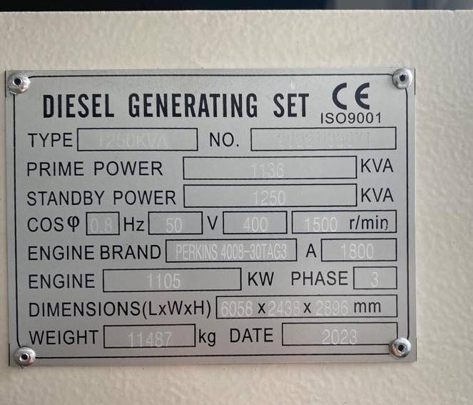 Elektrinis generatorius Perkins 4008TAG3 - 1.250 kVA Generator - DPX-19821: foto 5