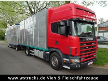 Gyvulių pervežimo sunkvežimis Scania 164/580 Topline 2 Stock V8