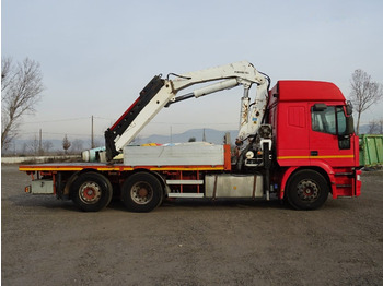 Platforminis/ Bortinis sunkvežimis, Sunkvežimis su kranu IVECO EUROSTAR 240E42: foto 4