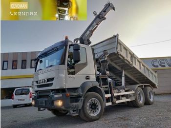 Savivartis sunkvežimis Iveco Trakker 450 6x4 Kipper + kraan HIAB euro5: foto 1