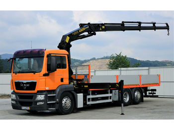 Platforminis/ Bortinis sunkvežimis MAN TGS 26.360 Pritsche 7,50 m + Kran *6x2!: foto 1