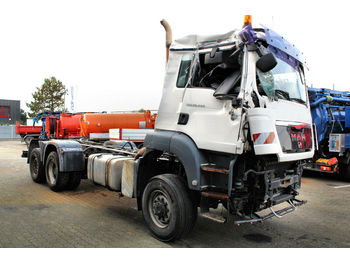 Važiuoklės sunkvežimis, Sunkvežimis su kranu MAN TGS 28.440 6x4-4 Unfall Saug u. Druck-Hydraulik: foto 1