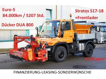 Unimog U400 Kipper+Böschungsmäher+Frontlader+Salzstreue  - Savivartis sunkvežimis