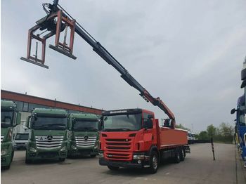 Platforminis/ Bortinis sunkvežimis, Sunkvežimis su kranu Scania G 380 * RETARDER * PALFINGER PK 18001 L 13,3 M *: foto 1