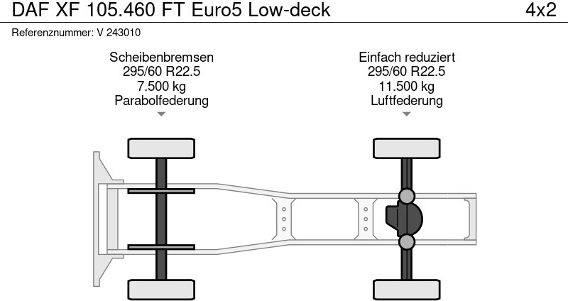 Vilkikas DAF XF 105.460 FT Euro5 Low-deck: foto 11