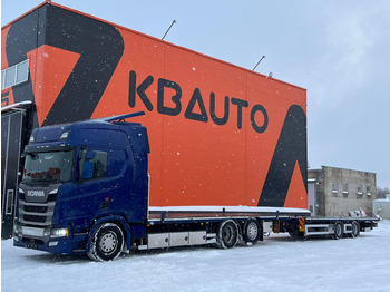 Scania R 500 6x2*4 + TRAILER RETARDER / PLATFORM L=7500 mm + TRAILER 8000 mm - Autovežis sunkvežimis: foto 1