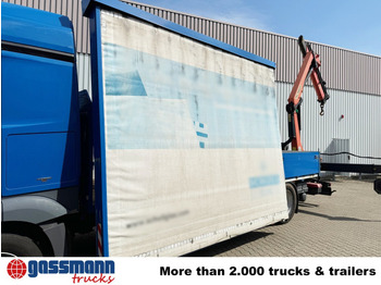 Platforminis/ Bortinis sunkvežimis, Sunkvežimis su kranu Mercedes-Benz Actros 1836 L 4x2, Glastransporter, Heckkran: foto 4