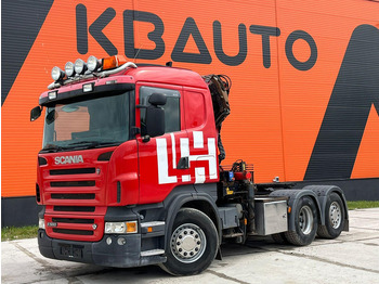 Platforminis/ Bortinis sunkvežimis, Sunkvežimis su kranu Scania R 560 6x2 HMF2220 K4 / RETARDER: foto 2