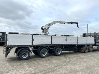 Platforminė/ Bortinė puspriekabė Pacton T3-003 Brick Trailer - Kennis 16000-R Crane: foto 4