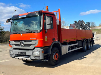 Platforminis/ Bortinis sunkvežimis, Sunkvežimis su kranu Mercedes truck Actros, Haib 166, 2636: foto 3
