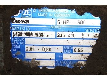 Pavarų dėžė - Autobusas Ecomat 5 HP 500: foto 3