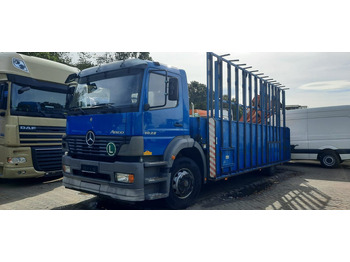 Platforminis/ Bortinis sunkvežimis, Sunkvežimis su kranu Mercedes-Benz 1828 Pritsche+Glastransport: foto 2