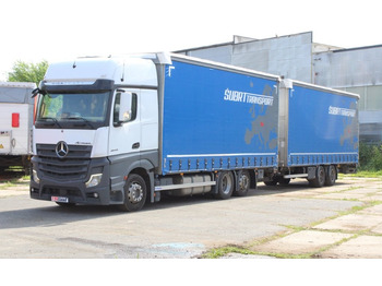 Tentinis sunkvežimis, Tentinė priekaba Mercedes-Benz Actros 2542 NAVIGACE + PANAV TVK 18 M (8,20m x 2,4: foto 3