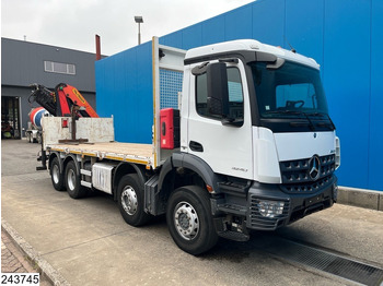 Platforminis/ Bortinis sunkvežimis, Sunkvežimis su kranu Mercedes-Benz Arocs 3240 8X4, EURO 6, Steel suspension, Palfinger: foto 3