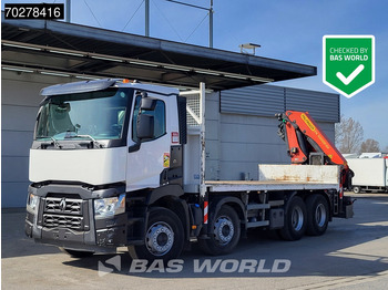 Platforminis/ Bortinis sunkvežimis, Sunkvežimis su kranu Renault C 430 8X4 Palfinger PK33002EH Kran Crane Big Axle Euro 6: foto 2