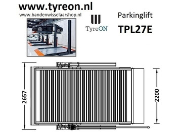 Garažo įranga TPL27E-4 car parking lift - electric release of safety locks - no air pressure required - 5 columns - 8 cars: foto 3