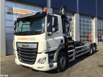 Hook-lift sunkvežimis, Sunkvežimis su kranu DAF FAN CF 430 HMF 23 ton/meter laadkraan + Welvaarts Weighing system: foto 2