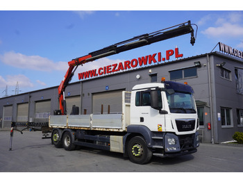 MAN TGS 26.360 Flatbed / Fassi F175 7.7 T / steered 3rd axle lizingą MAN TGS 26.360 Flatbed / Fassi F175 7.7 T / steered 3rd axle: foto 1