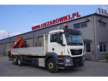 MAN TGS 26.360 Flatbed / Fassi F175 7.7 T / steered 3rd axle lizingą MAN TGS 26.360 Flatbed / Fassi F175 7.7 T / steered 3rd axle: foto 2