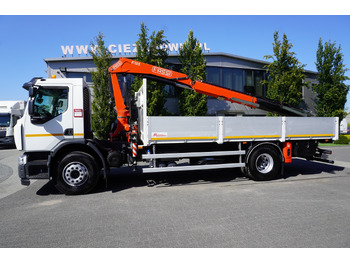 Platforminis/ Bortinis sunkvežimis, Sunkvežimis su kranu RENAULT C280 DTI 8 / FASSI crane 5.6 T / range 8 m / Flatbed 15 EPAL: foto 4