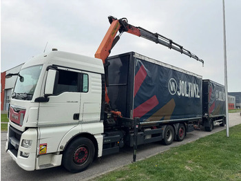 Tentinis sunkvežimis, Sunkvežimis su kranu MAN TGX 26.480 6X2 - EURO 6 + PALFINGER PK20002 + REMOTE + LECITRAILER HANGER: foto 4
